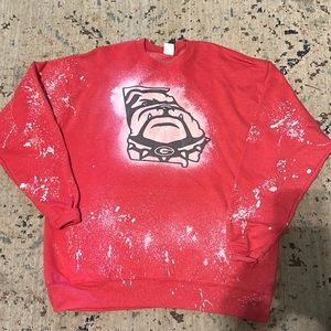 Georgia Bulldogs UGA acid wash boutique sweatshirt Hanes sweatshirt size Medium